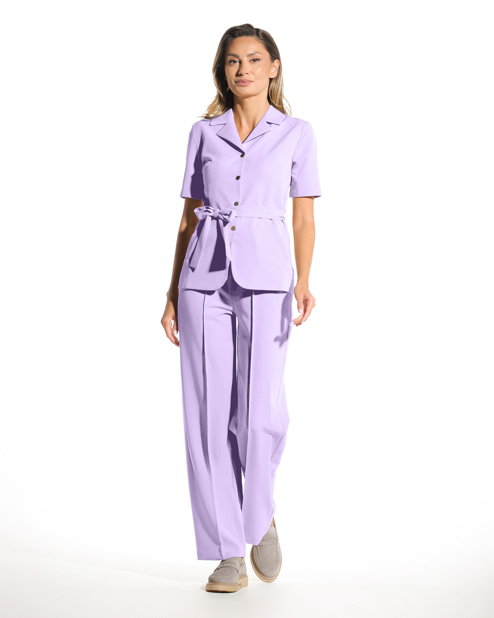 PALAZZO Lilac Scrub Pants - Front view