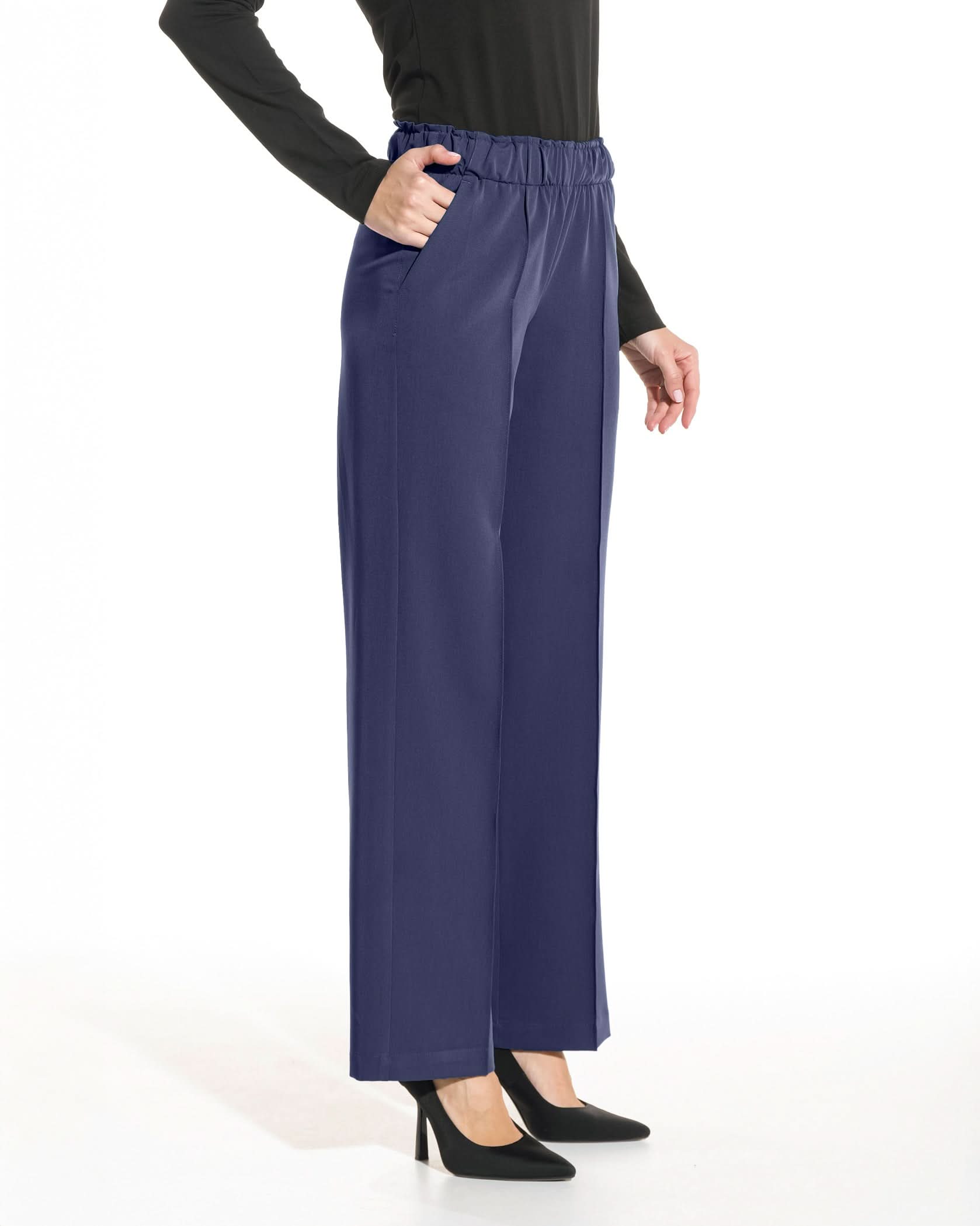 PALAZZO Navy Scrub Pants - Close up details