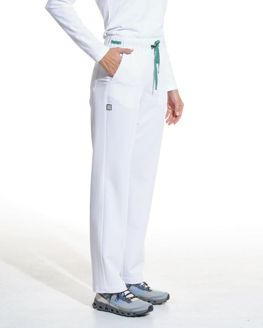 Pantaloni medicali drepti LINEA alb - 1zero1.ro