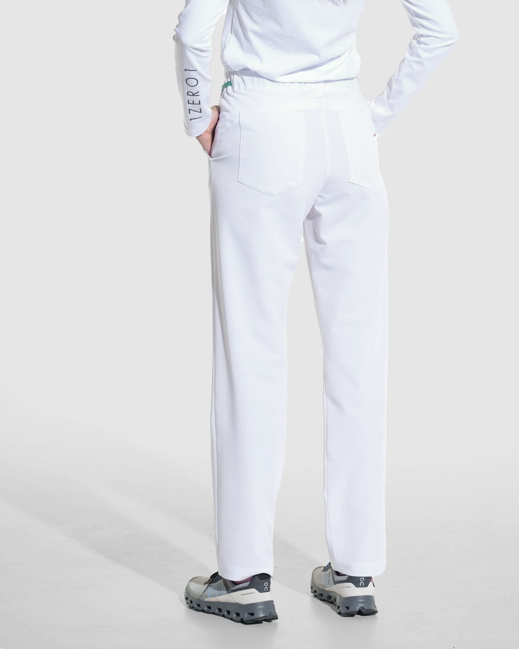 Pantaloni medicali drepti LINEA alb - 1zero1.ro