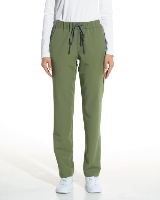 Pantaloni medicali drepti LINEA olive - 1zero1.ro