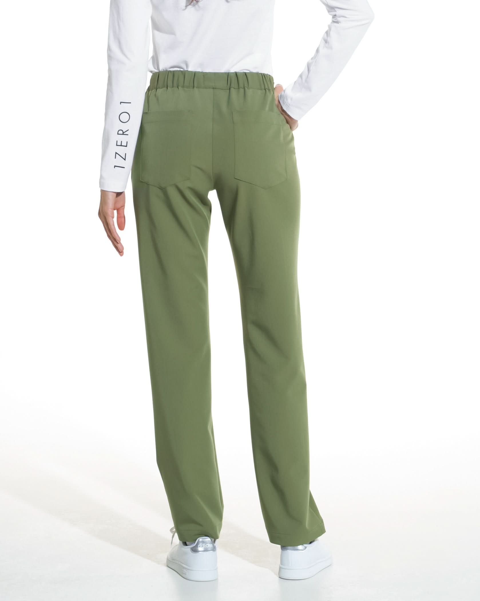 Pantaloni medicali drepti LINEA olive - 1zero1.ro
