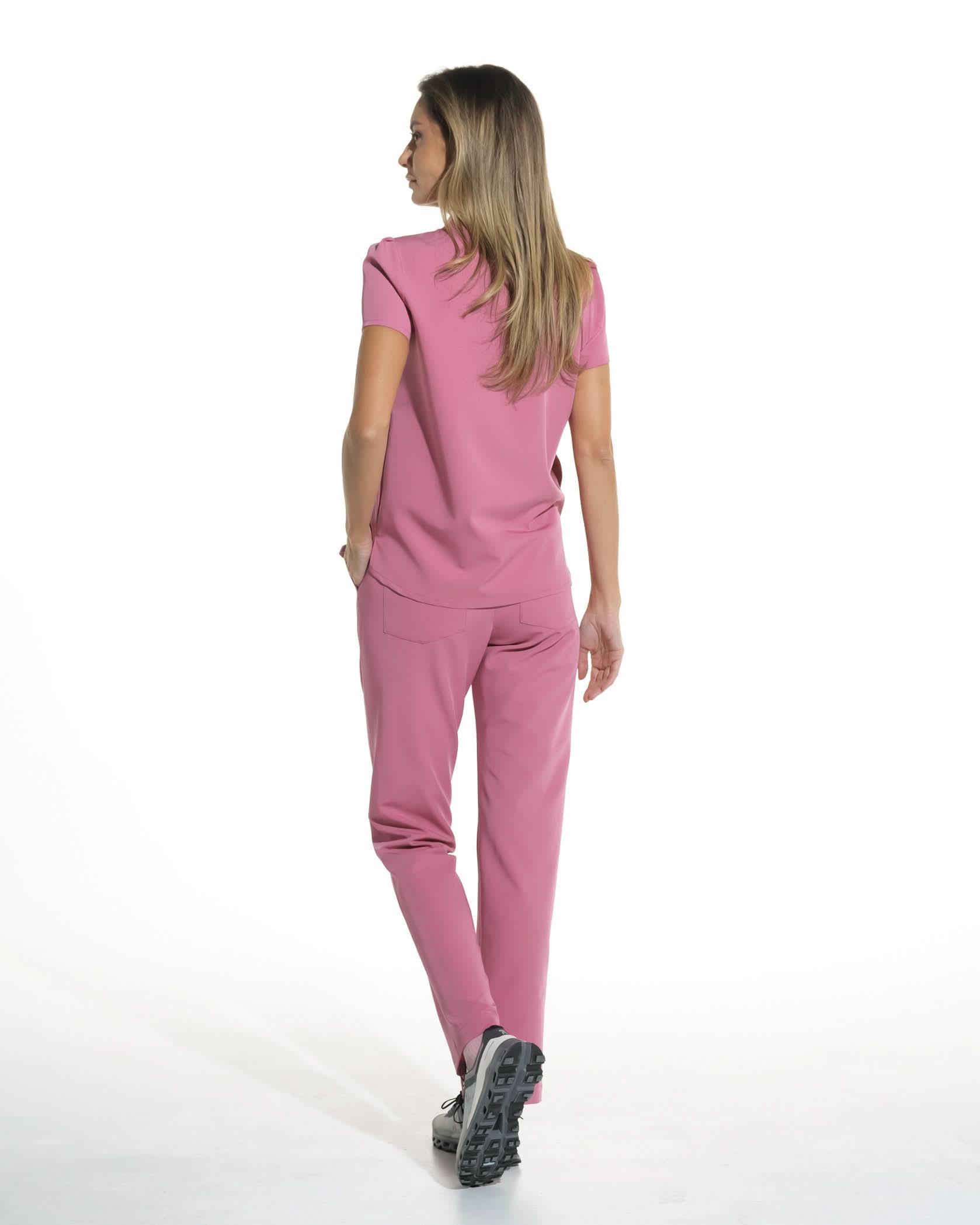 Pantaloni medicali drepti LINEA rose dust - 1zero1.ro