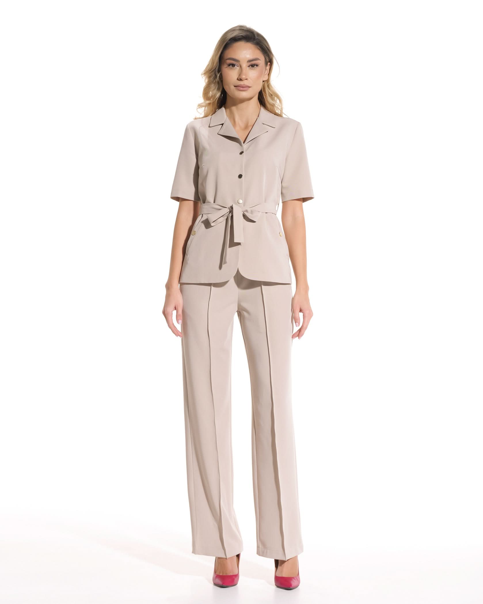 Pantaloni PALAZZO latte - 1zero1.ro