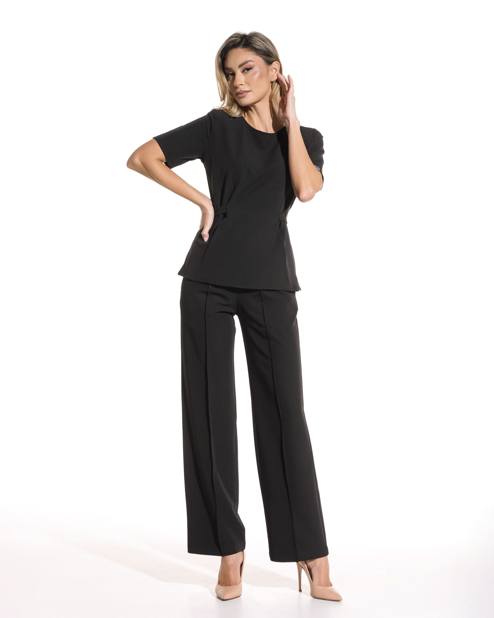 Pantaloni PALAZZO negru - 1zero1.ro