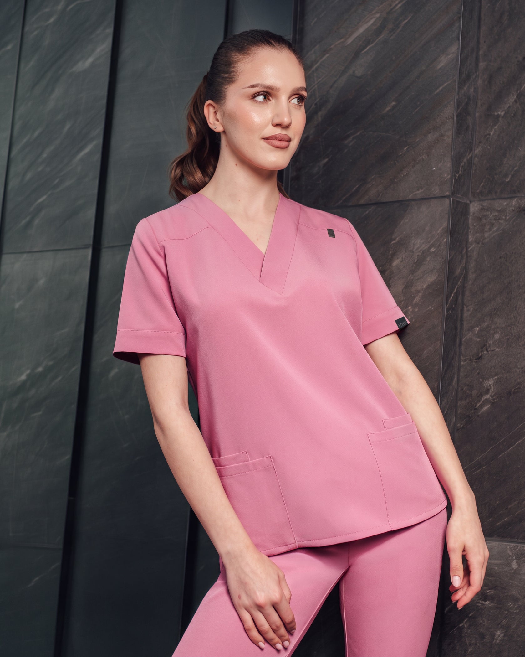 VERSO bluza medicala rose dust - Vedere frontala