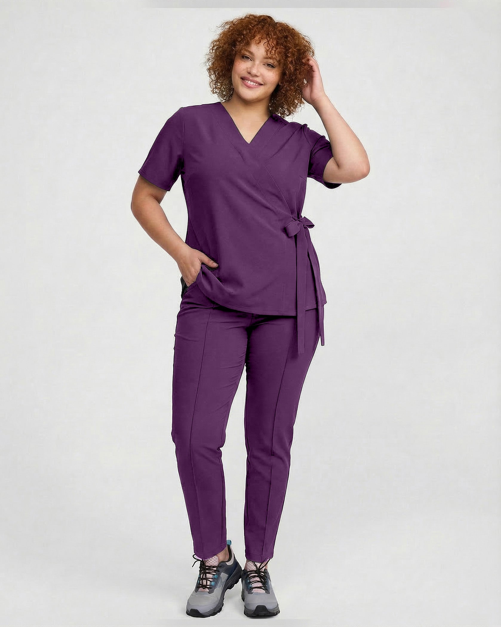 Bluza medicala ANAIS plum - Imagine 5