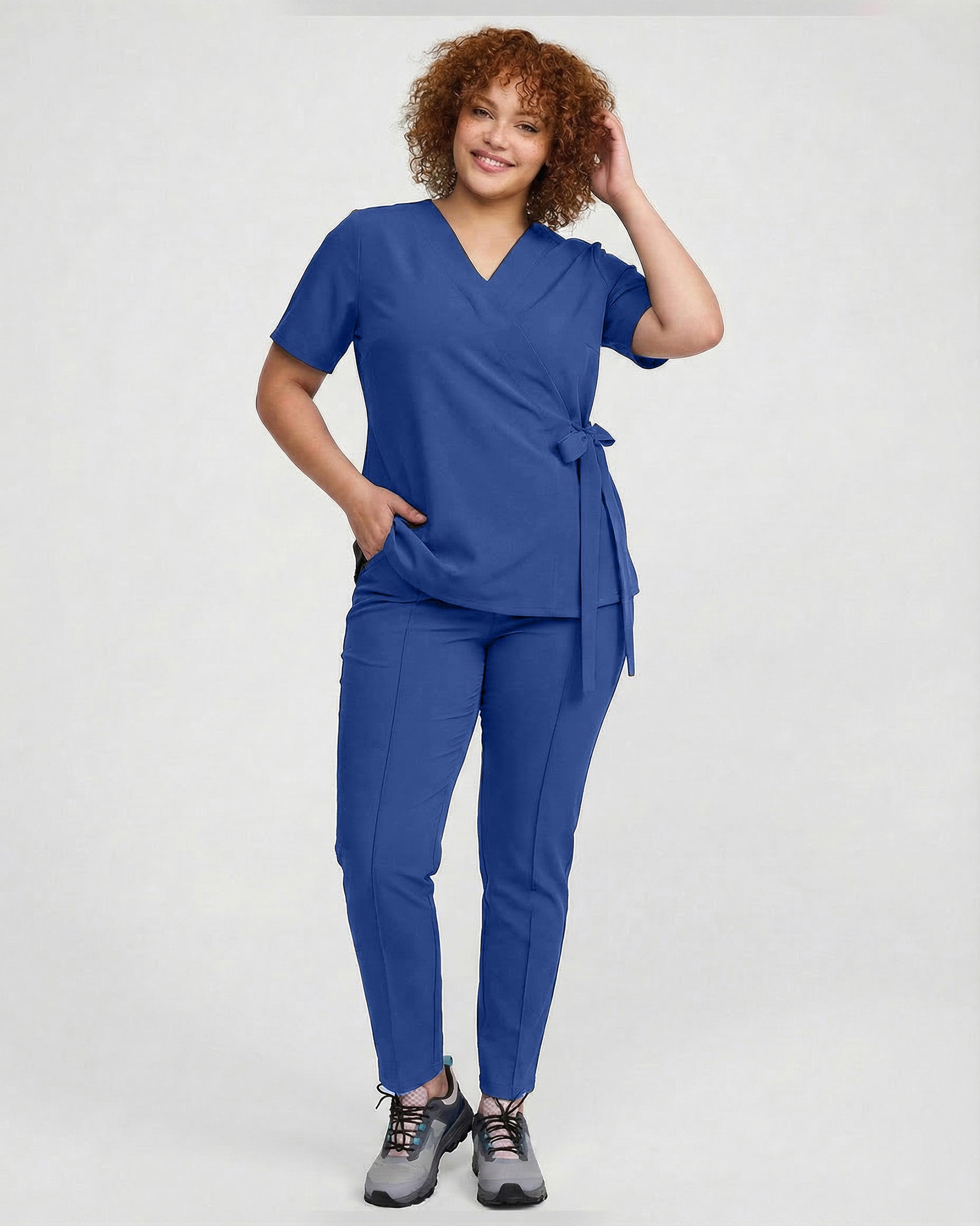 ANAIS Royal Blue Scrub Top - Image 5