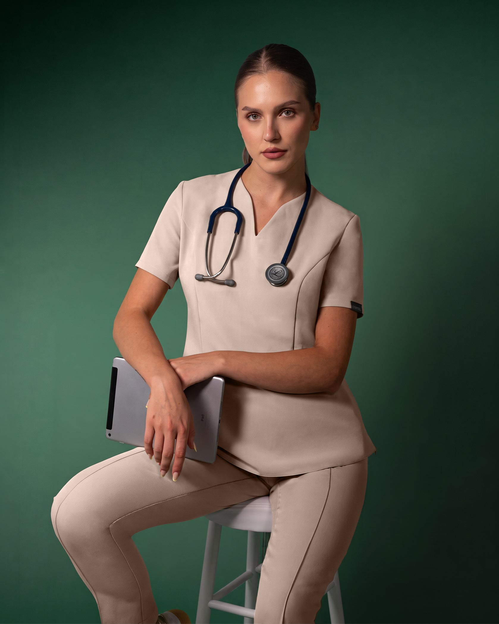 OPAL bluza medicala latte - Vedere frontala