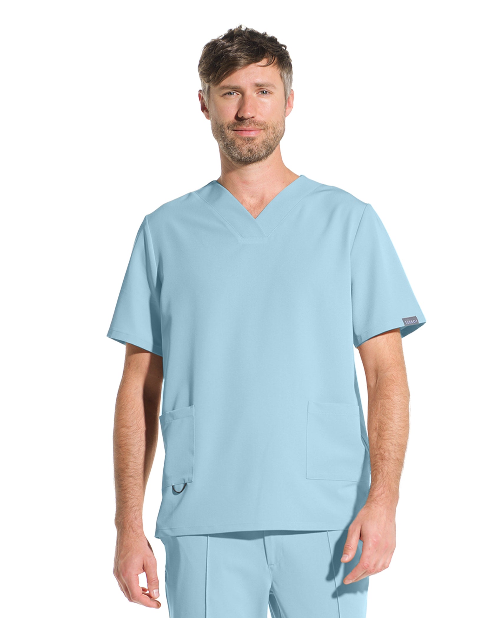 RAND Blue Scrub Top - Close up details