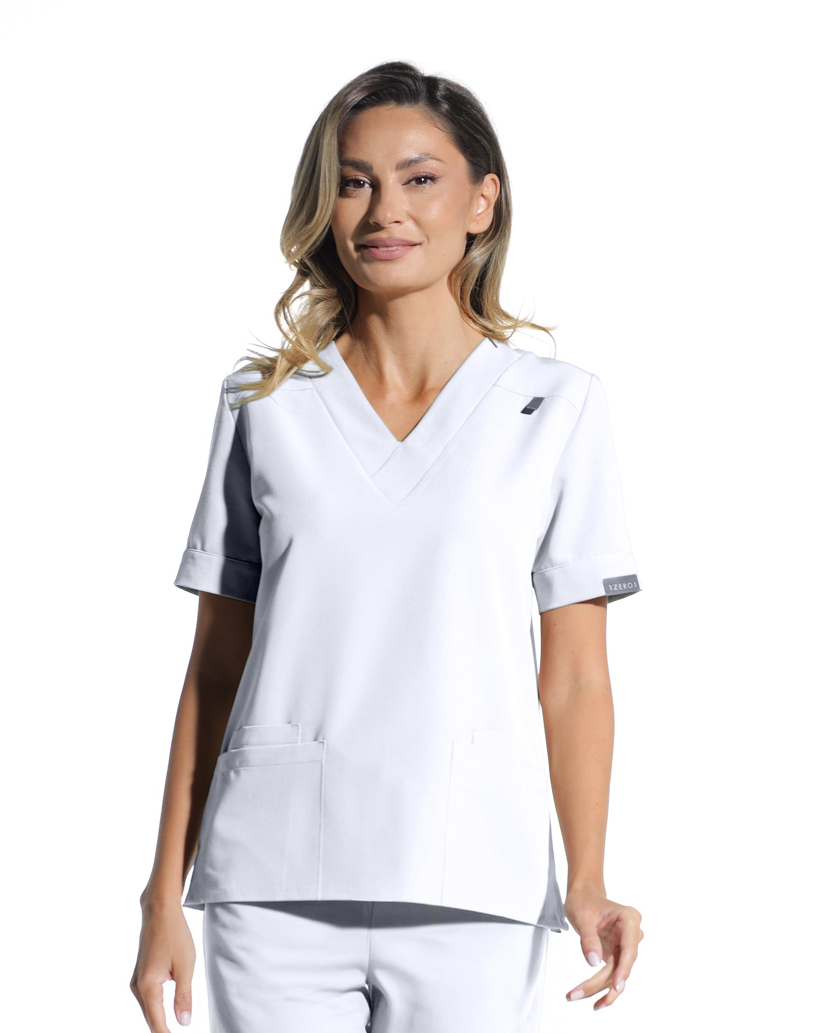 VERSO Opak Weiß Kasack - Detail Nahaufnahme