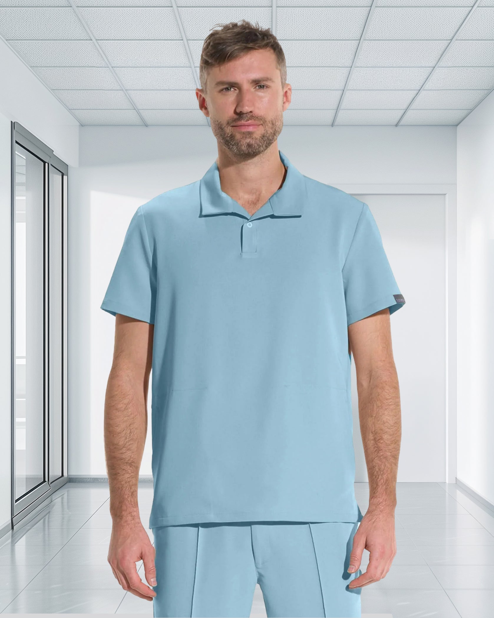 COS bluza medicala blue - Vedere frontala