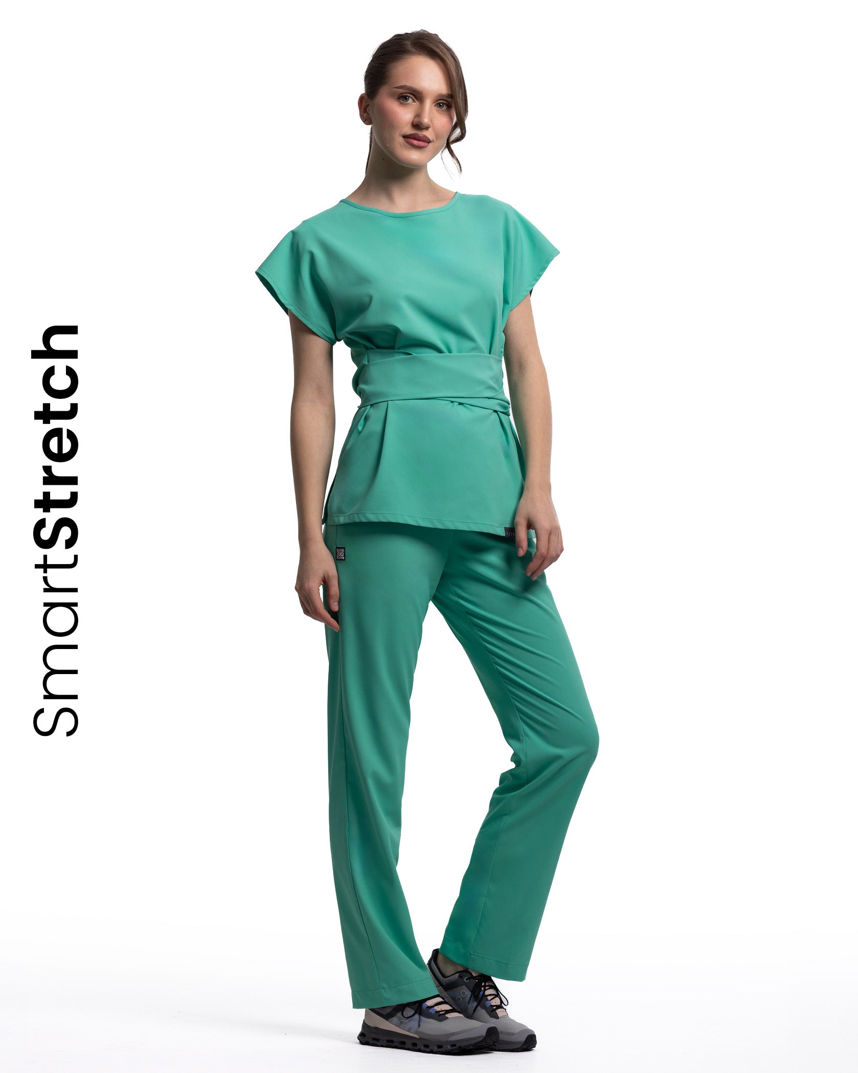 Bluza medicala CELESTE aqua - Vedere frontala