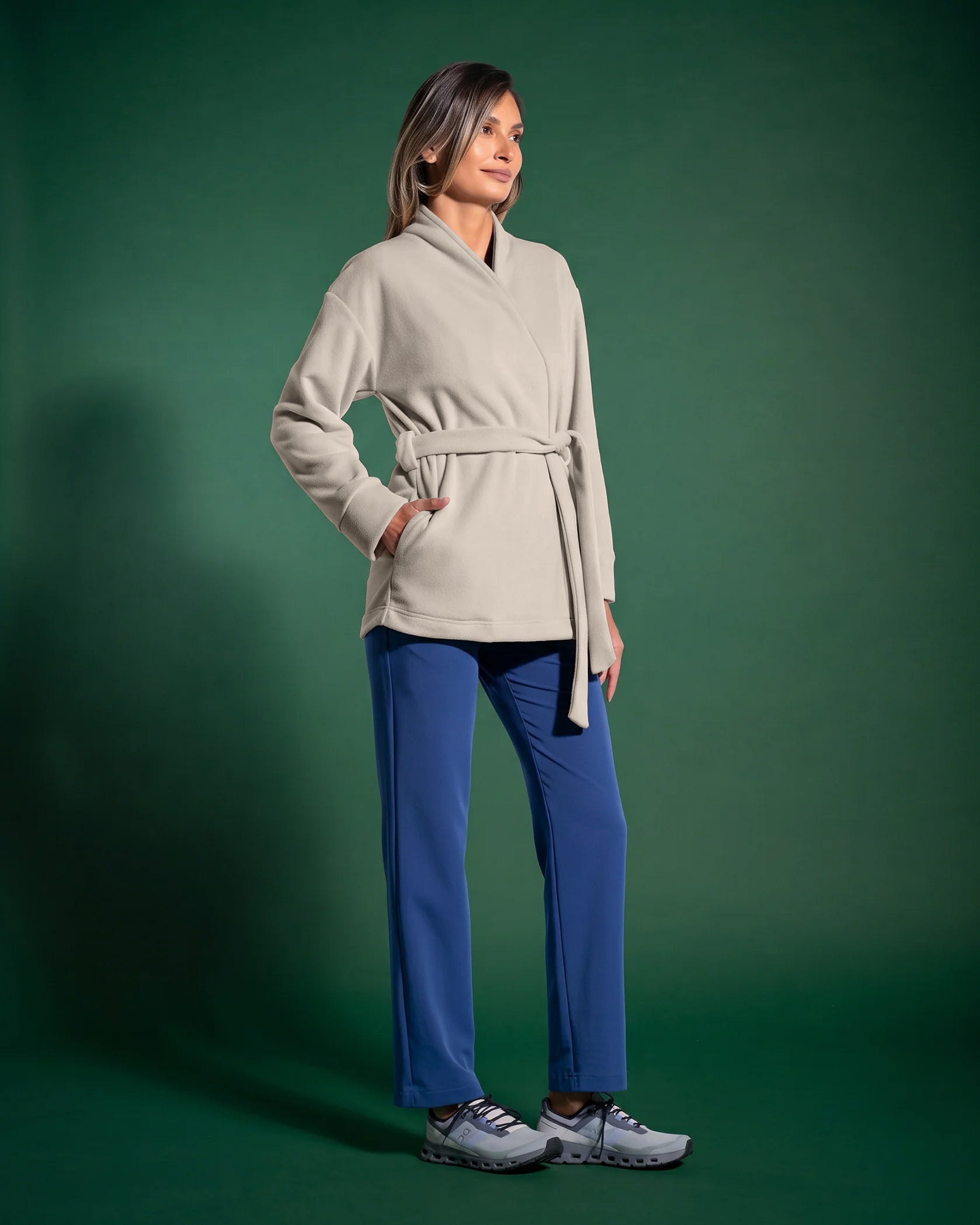 Halat medical dama COZY grej - Detalii close up