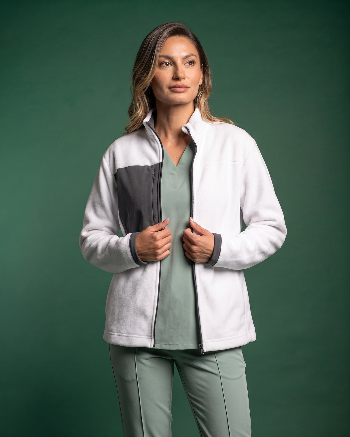 Jacheta medicala dama CLOUD alb