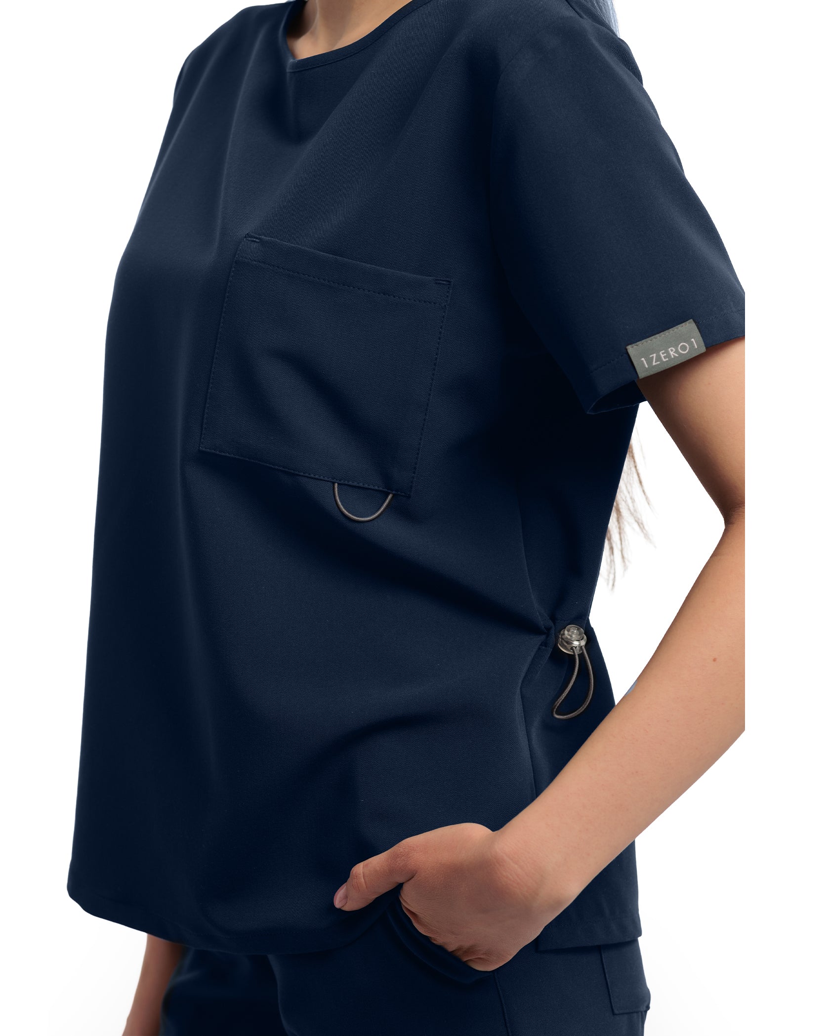 FLOW bluza medicala navy - Detalii close up