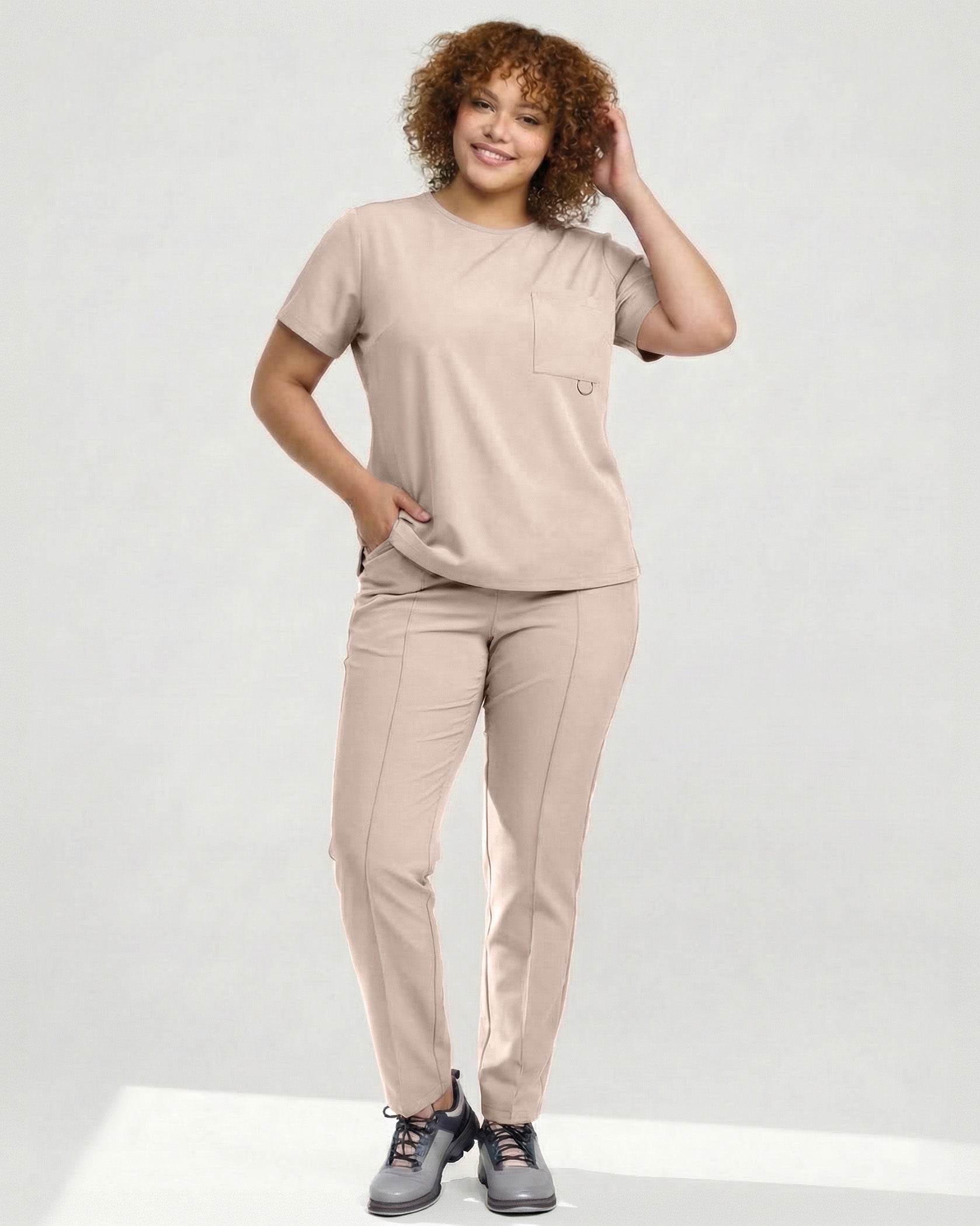 FLOW Latte Scrub Top - Image 5