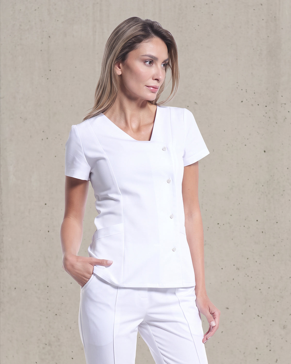 PERLA bluza medicala alba