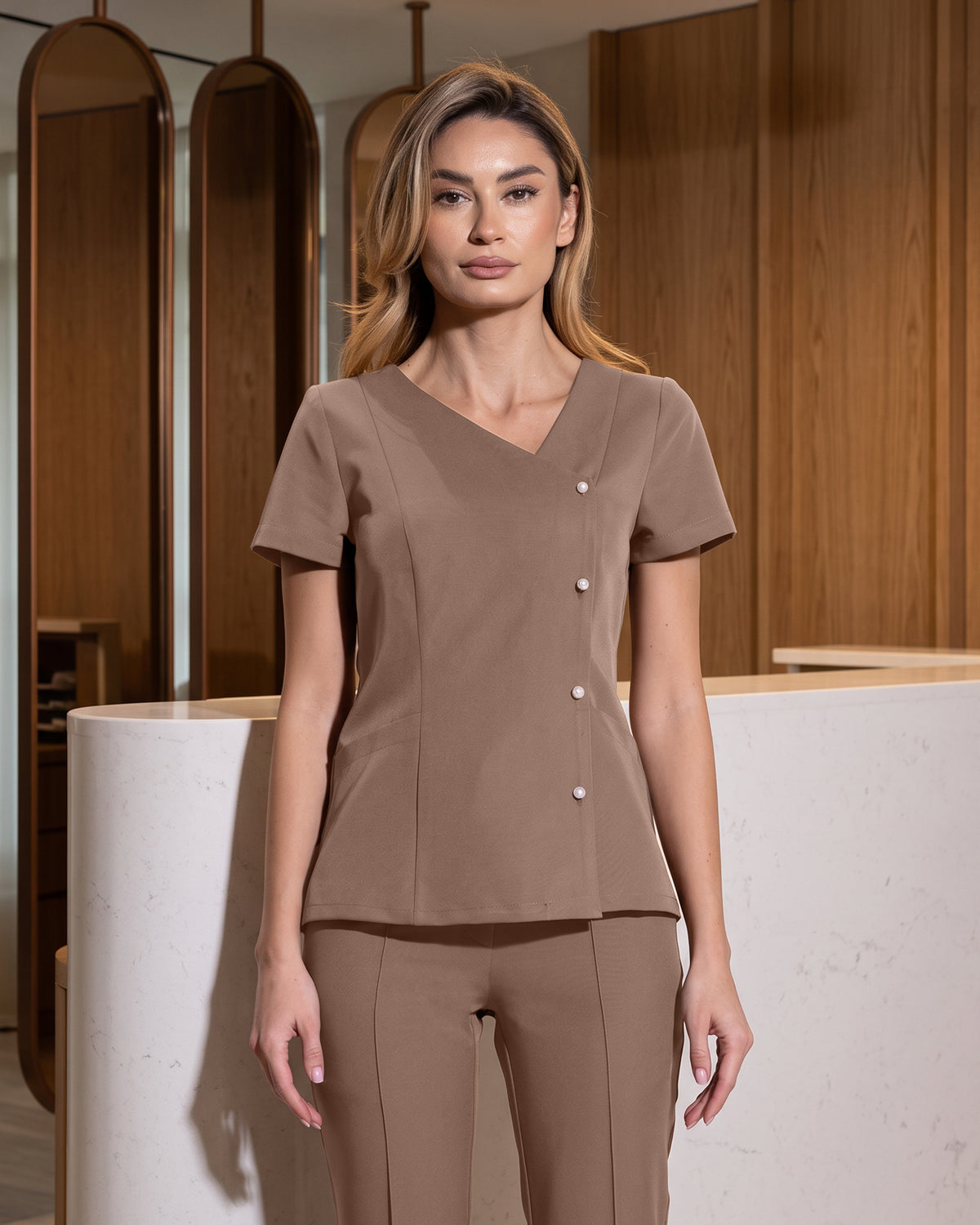 PERLA bluza medicala cappuccino