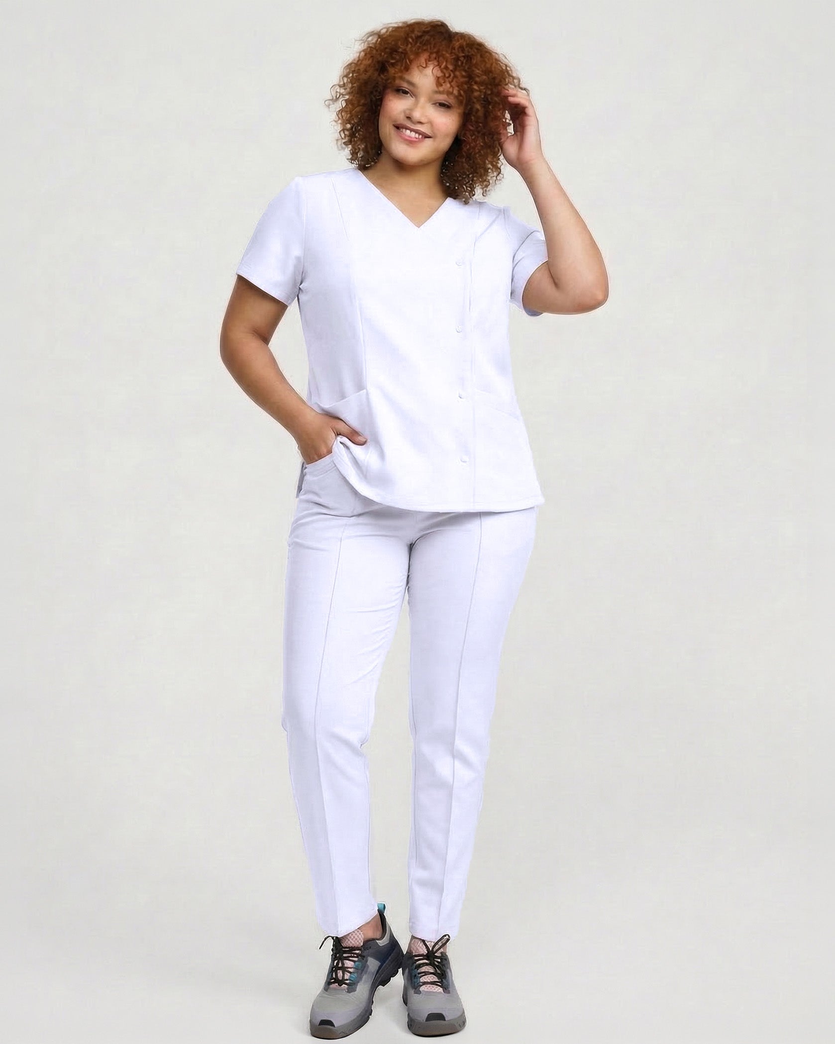 Bluza medicala PERLA alb - Imagine 5