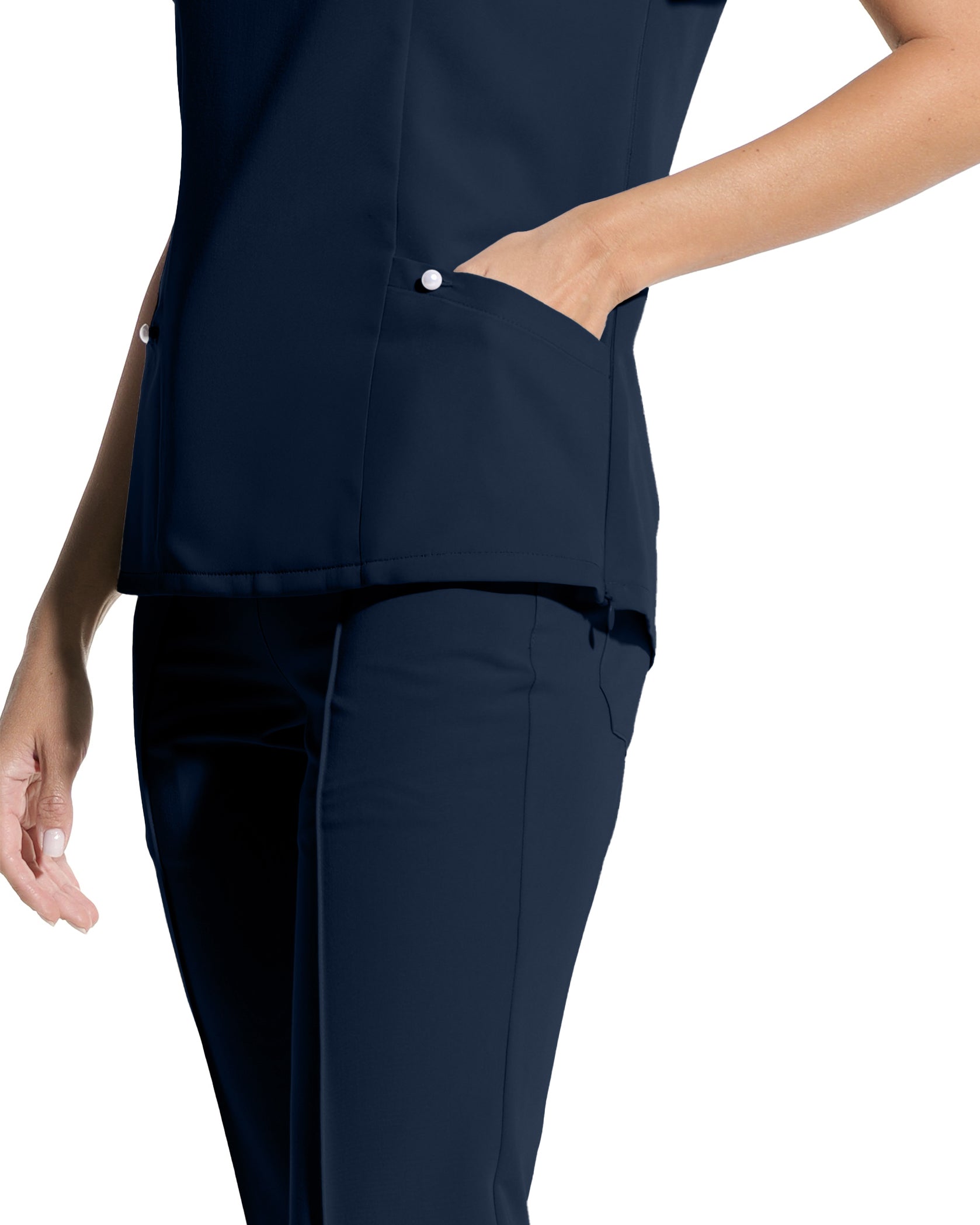 PETALI bluza medicala navy - Detalii close up