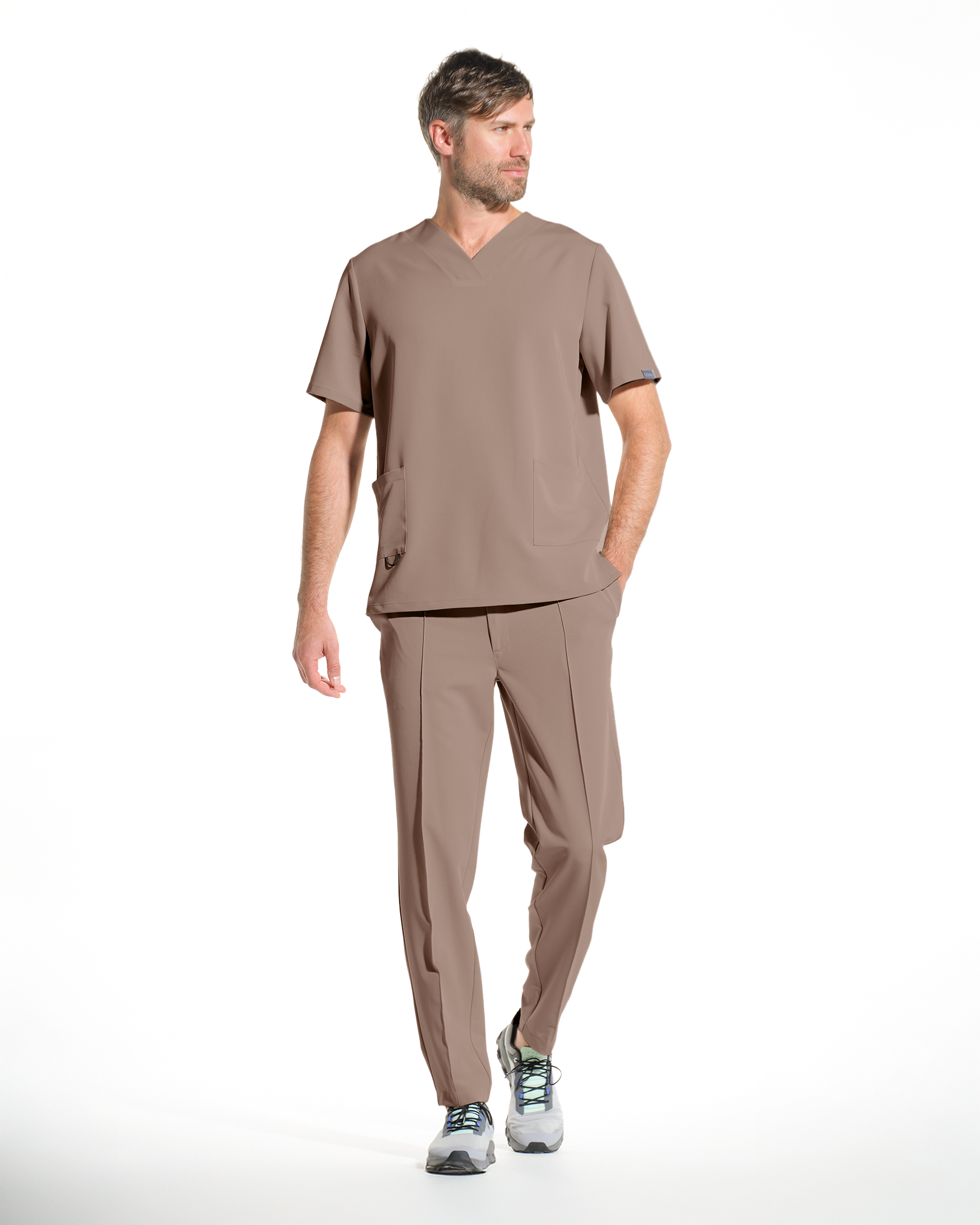 RAND bluza medicala cappuccino - Detalii close up