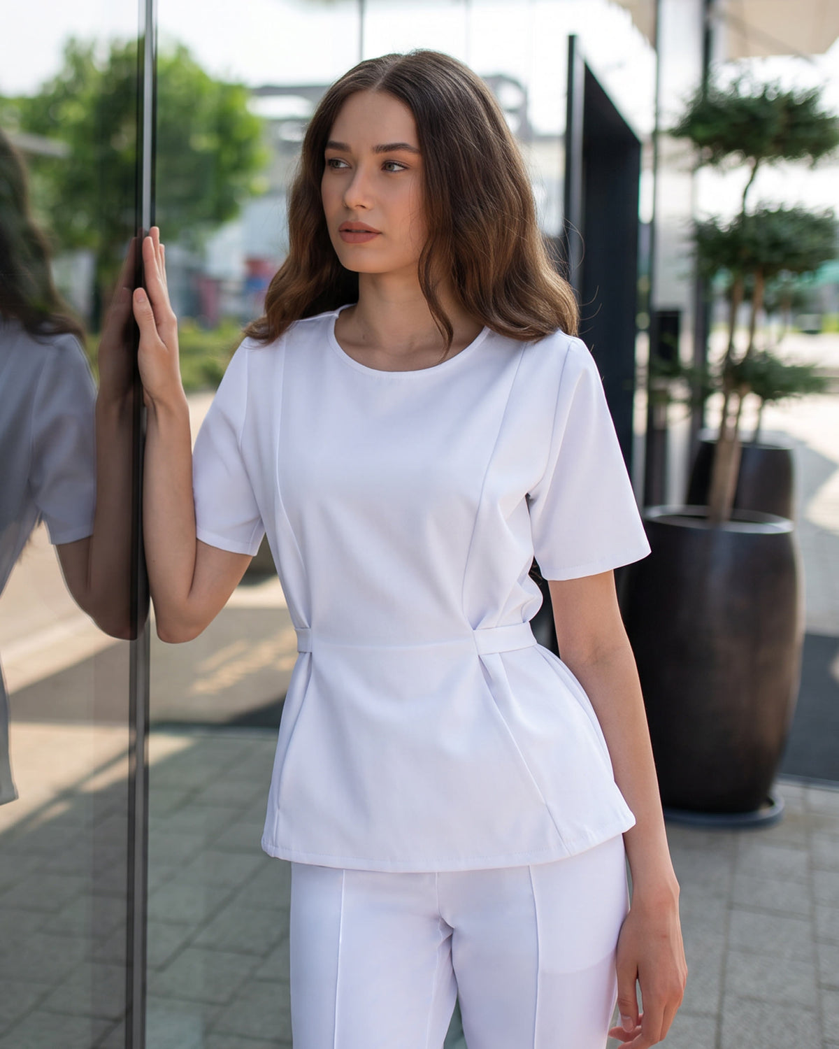 THALYA bluza medicala alba