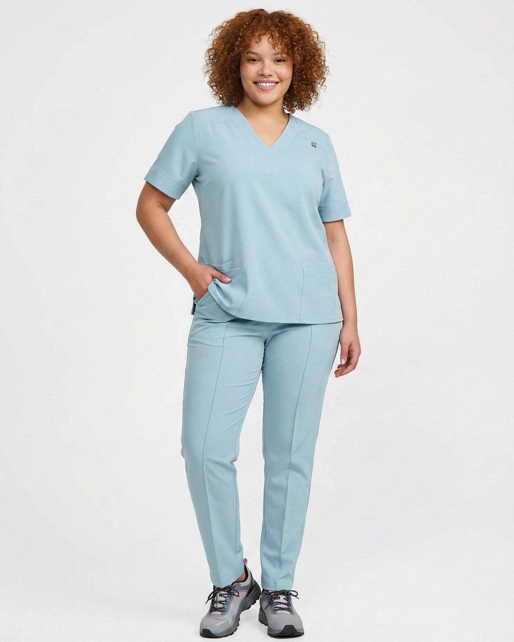 VERSO Blue Scrub Top - Image 6
