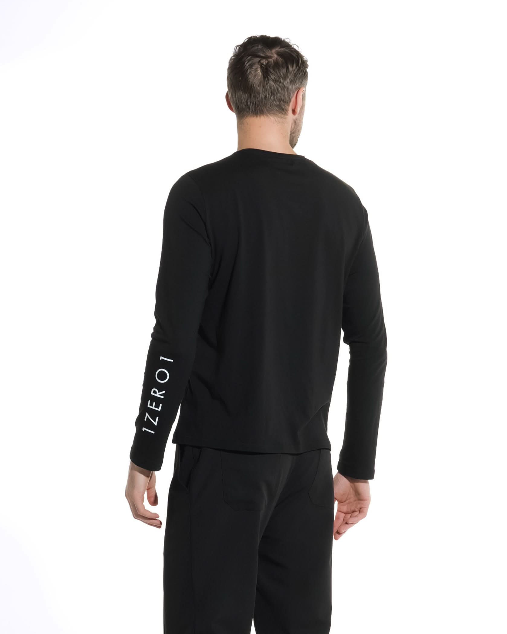 Bluza cu maneca lunga pentru barbati TRUE negru - 1zero1.ro