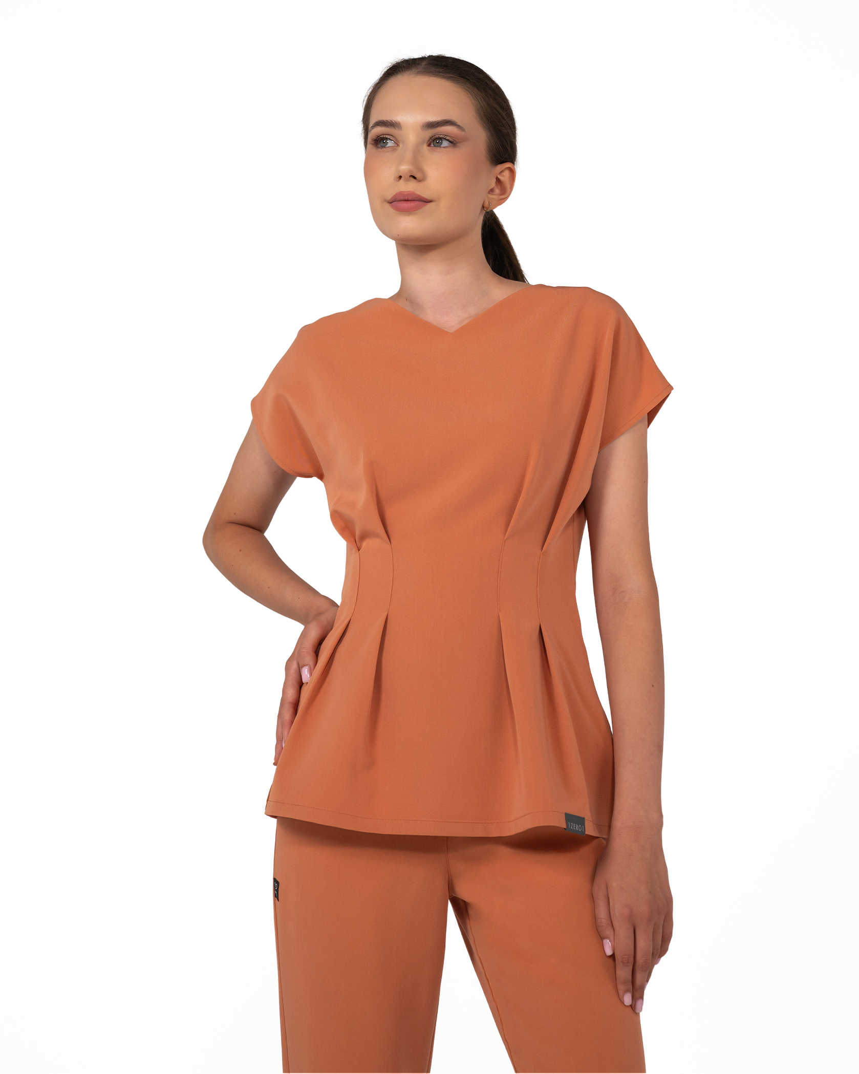 ANORA bluza medicala caramel - Imagine 4