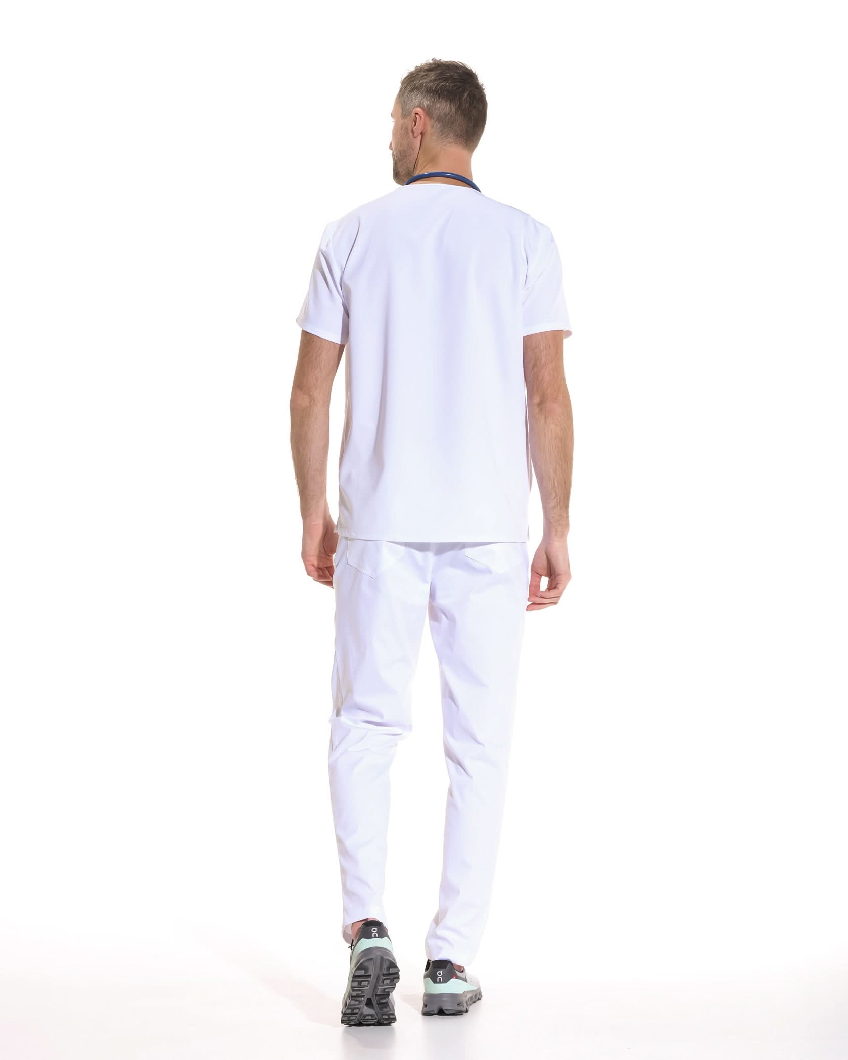 Bluza medicala barbati WAVE alb - 1zero1.ro
