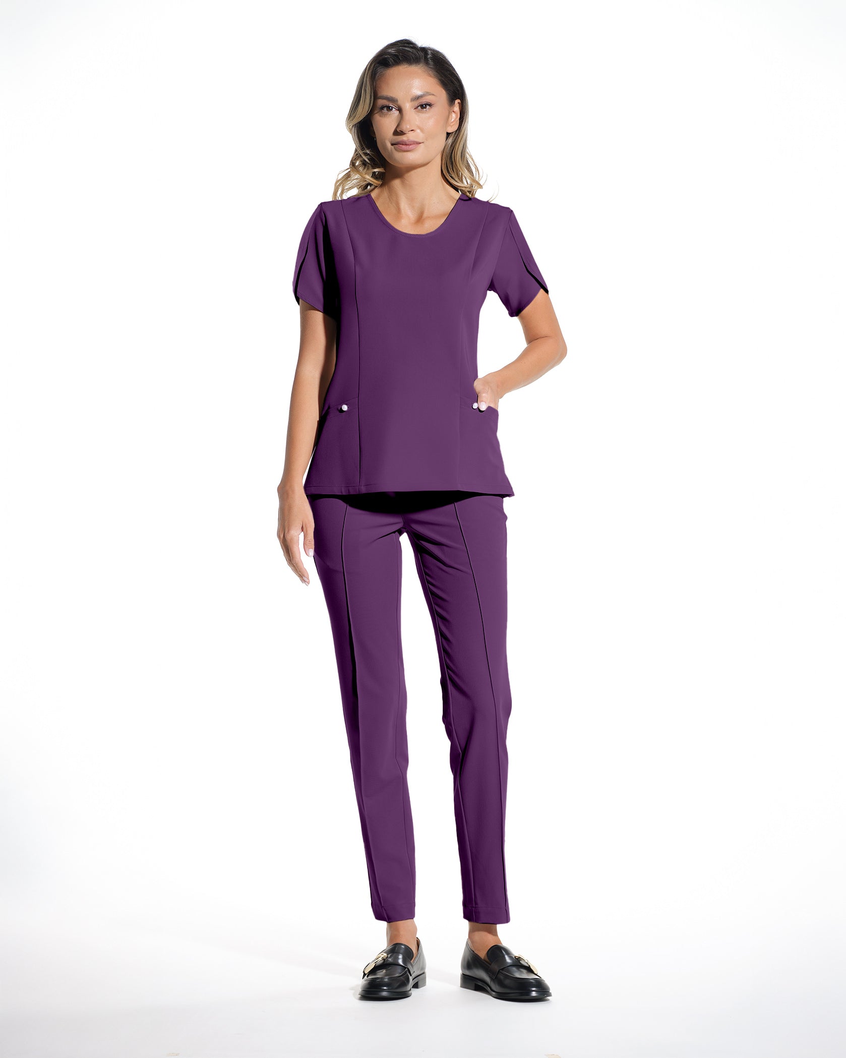 PETALI Plum Scrub Top - Image 7