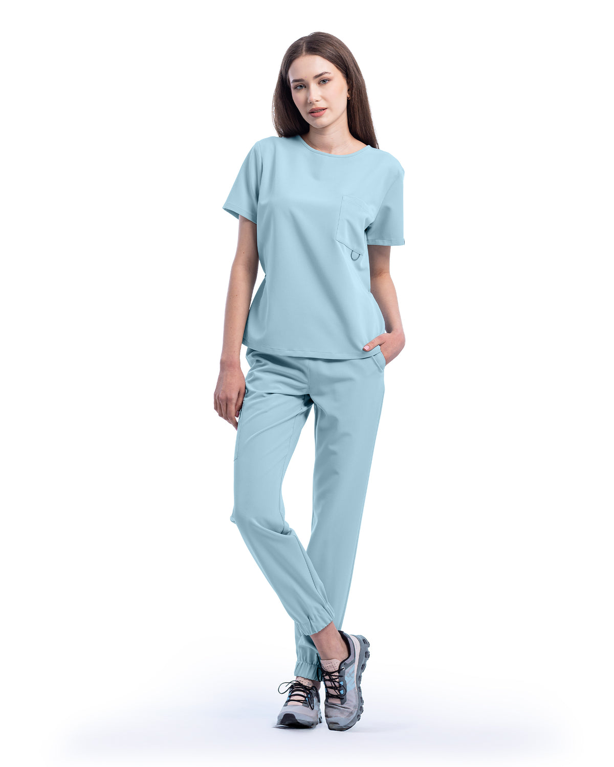 FLOW Blue Scrub Top