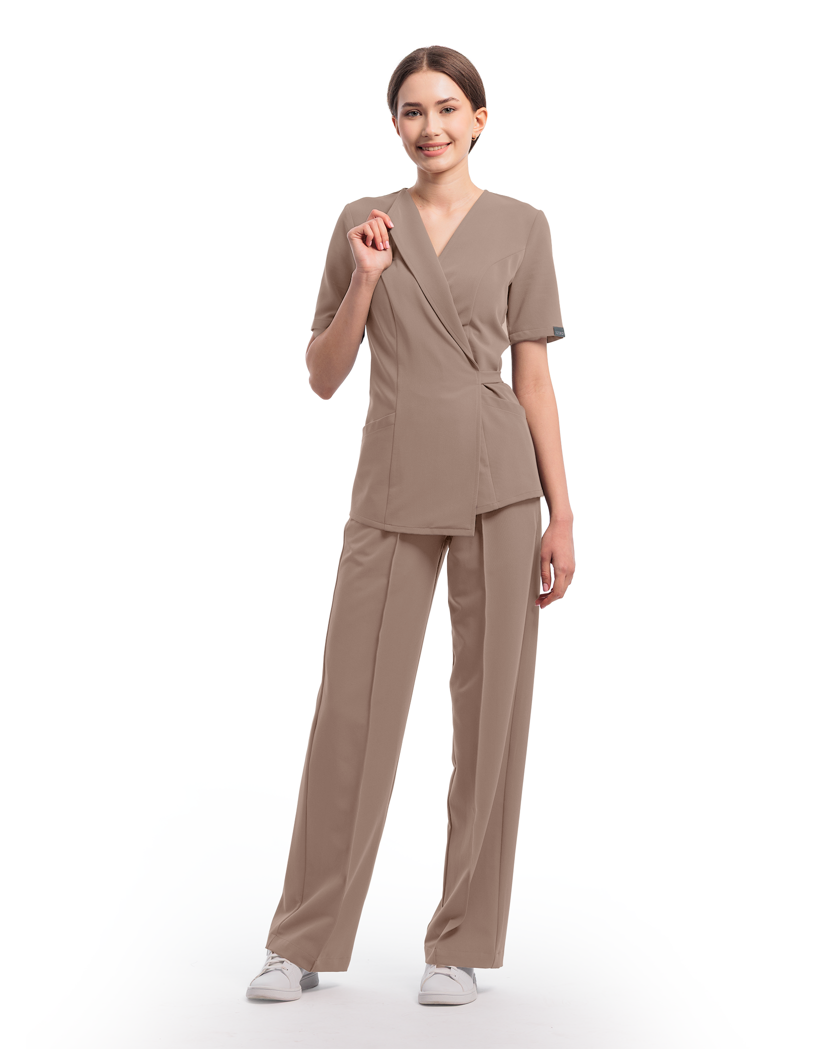 SIENA bluza medicala cappuccino - Detalii close up
