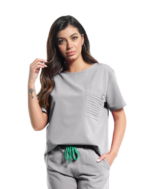 Bluza medicala NEVIA gri - 1zero1.ro