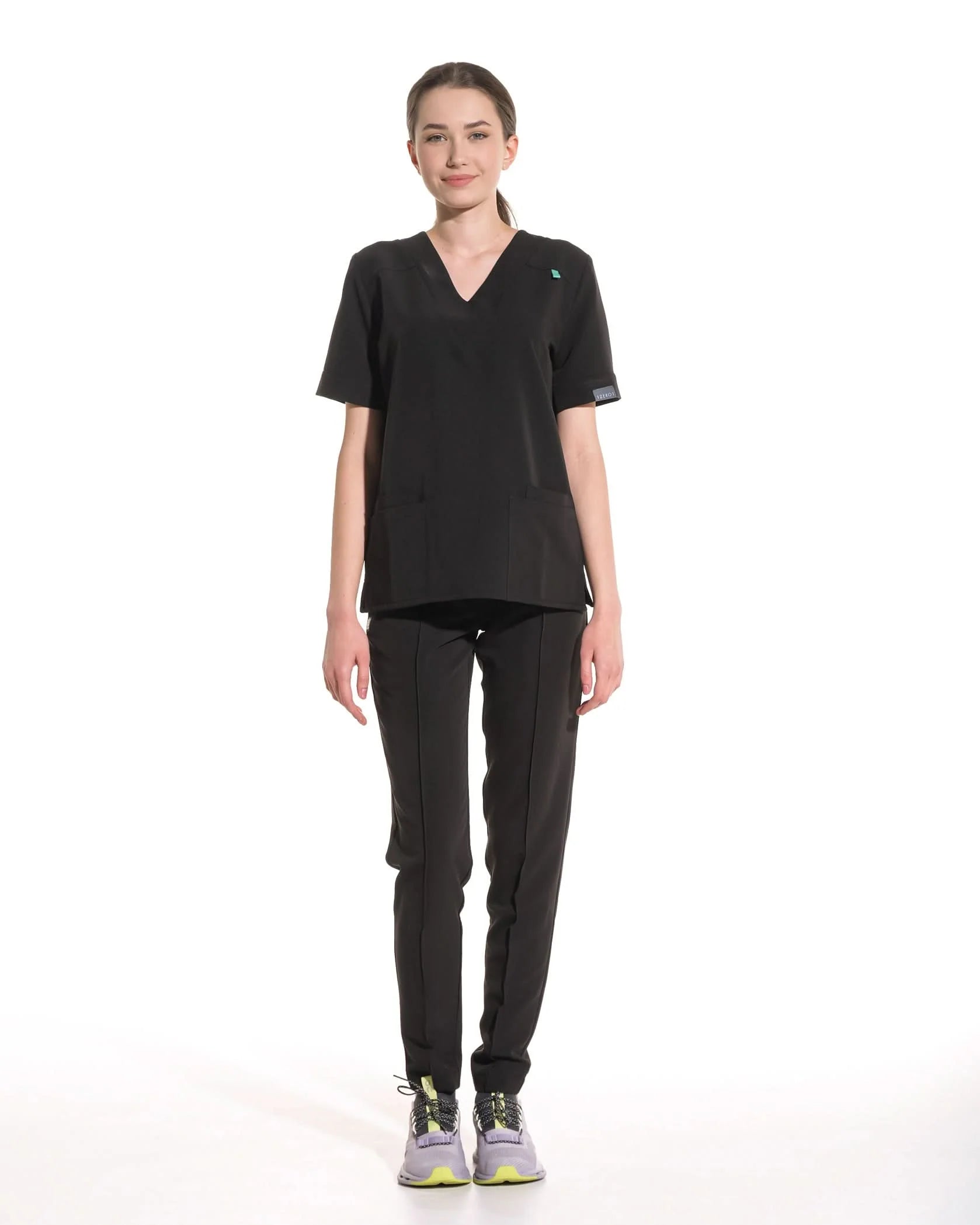 Costum medical CLASIC Negru - Imagine 4