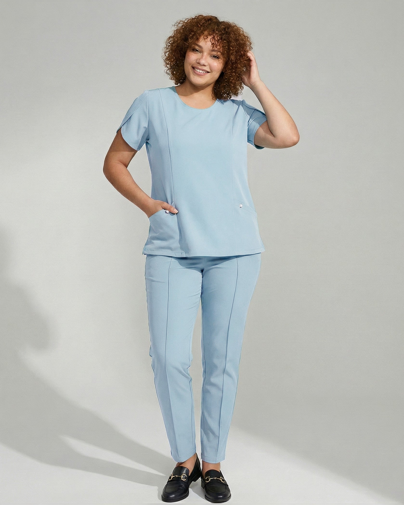 PETALI Blue Scrub Top - Image 8