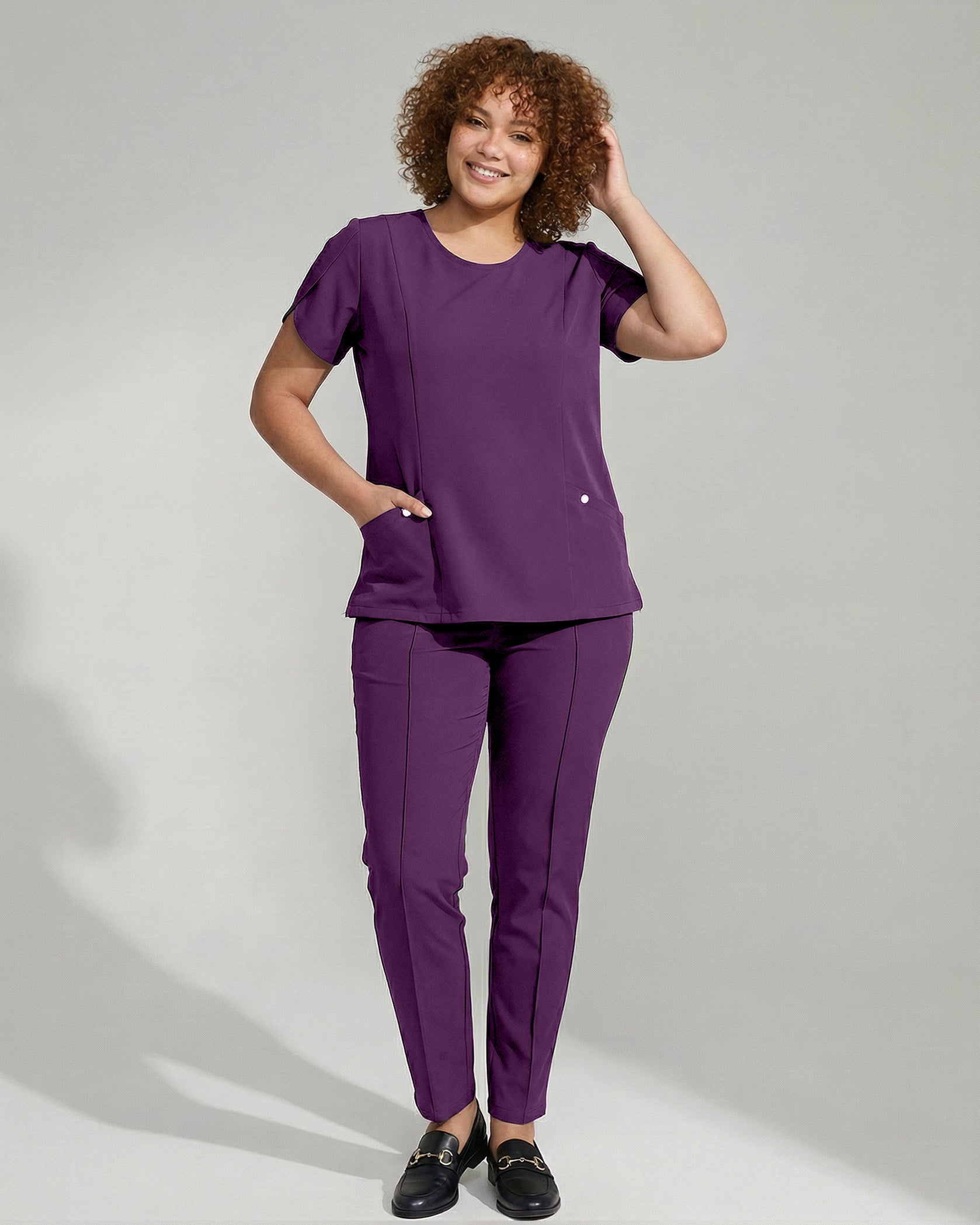 PETALI Plum Scrub Top - Image 8
