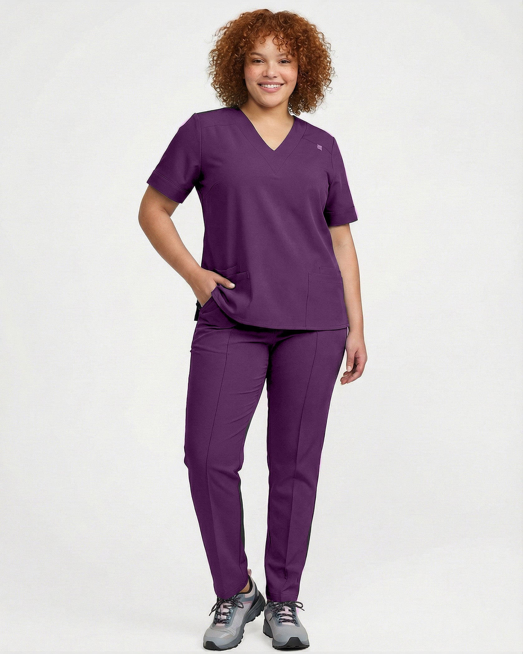 VERSO bluza medicala plum - Imagine 5