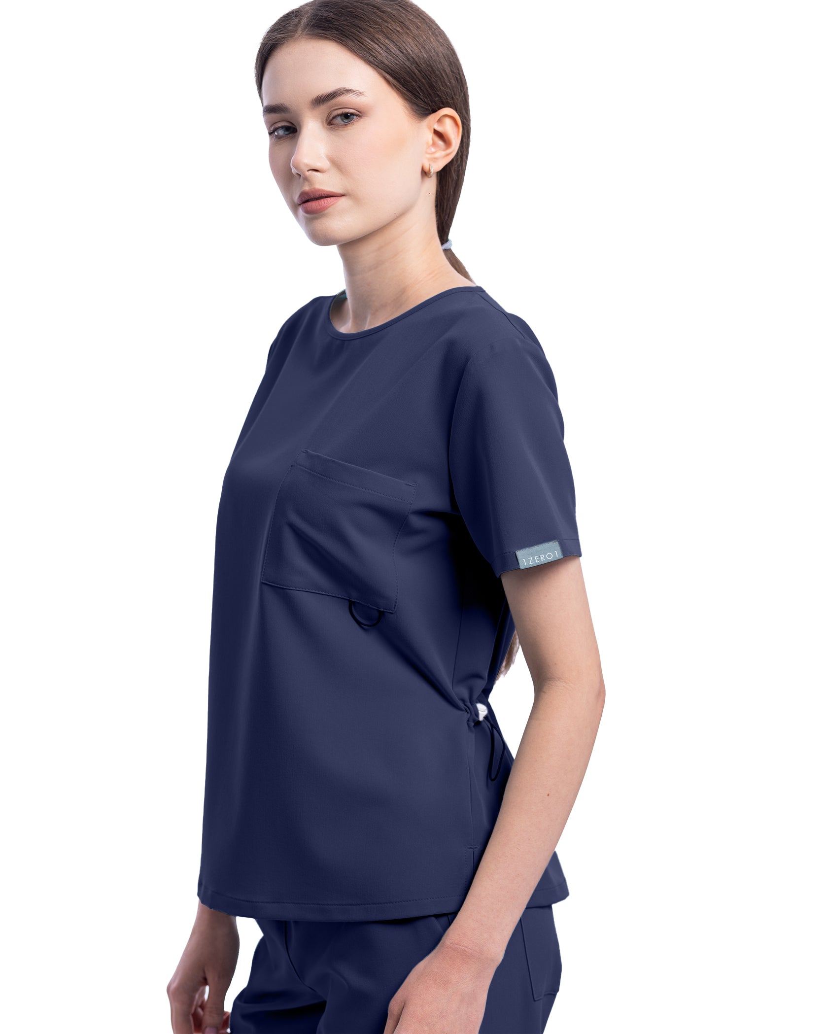 Costum medical ACTIVE Navy - Detalii close up