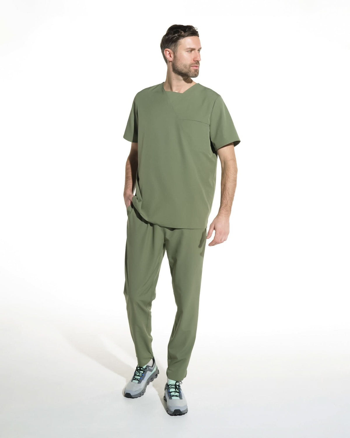 Bluza medicala barbati RIZZ olive