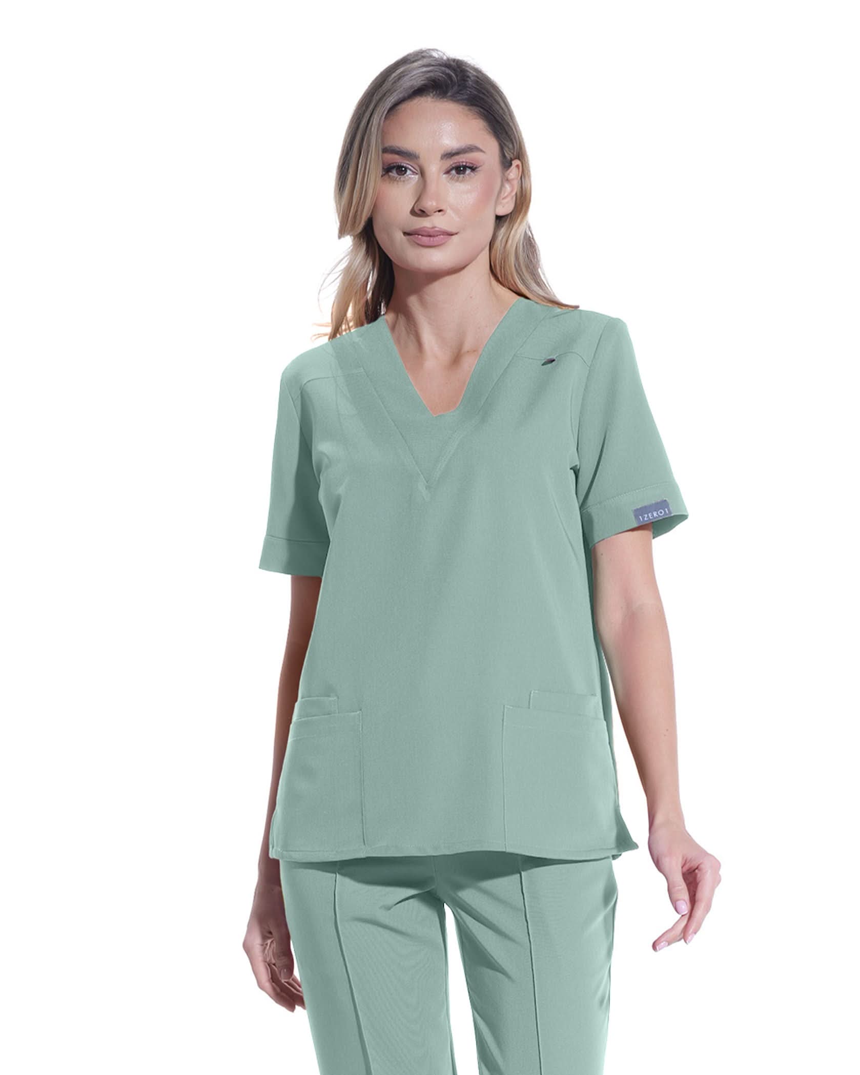 Costum medical CLASIC Jad - Detalii close up