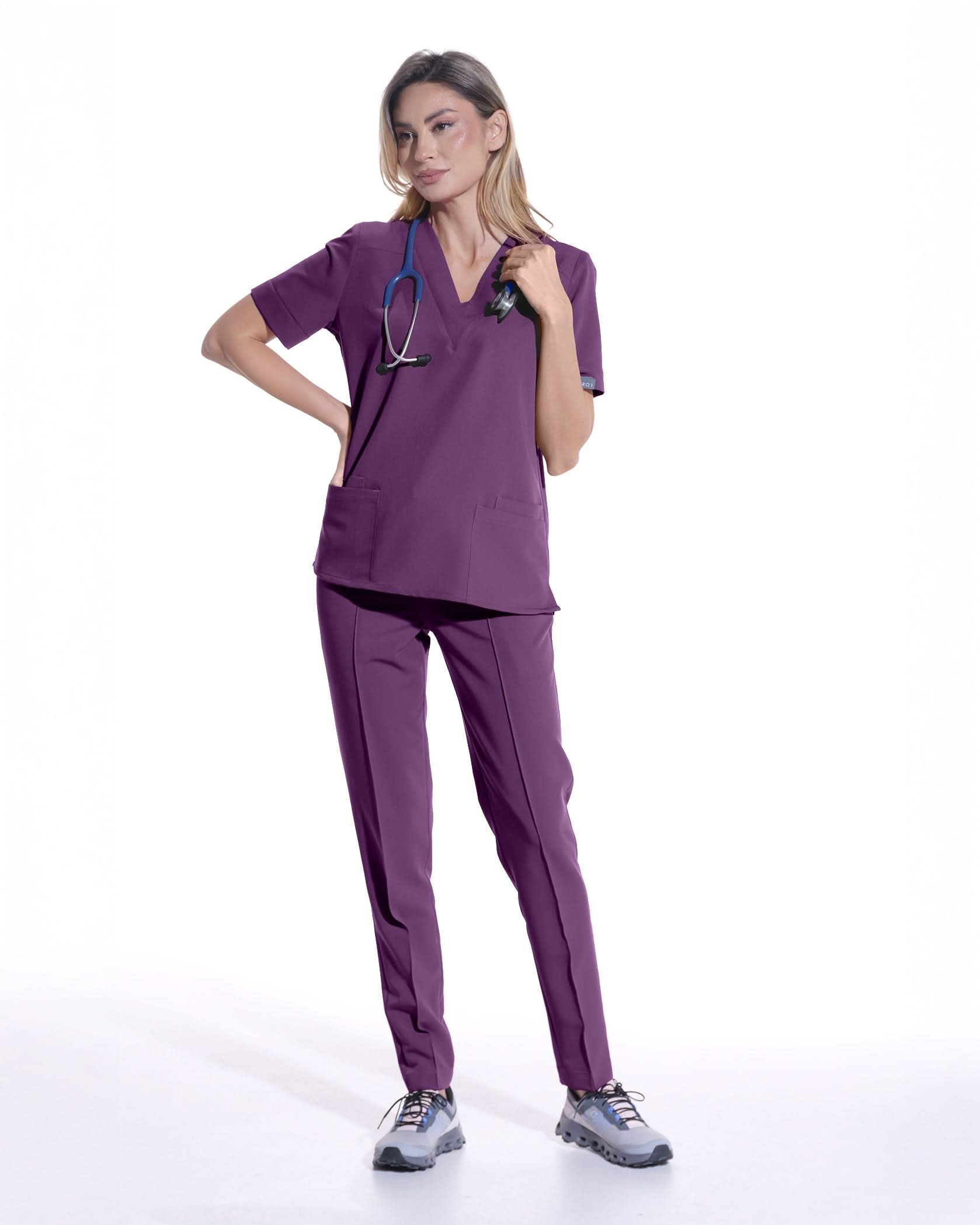 Costum medical CLASIC Plum - Imagine 6