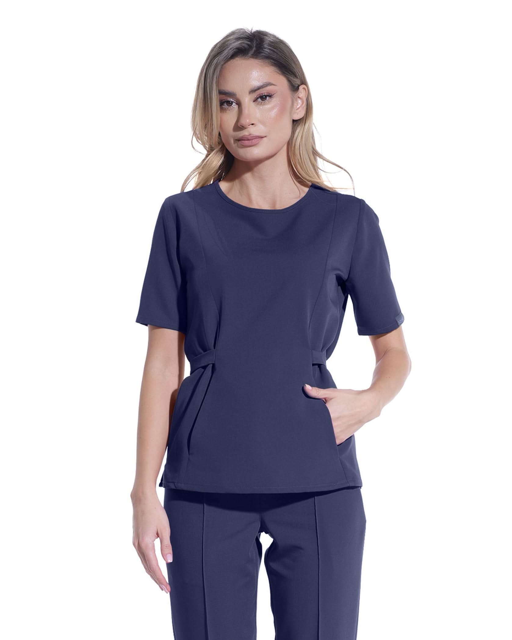 Costum medical CONTOUR Navy - Detalii close up