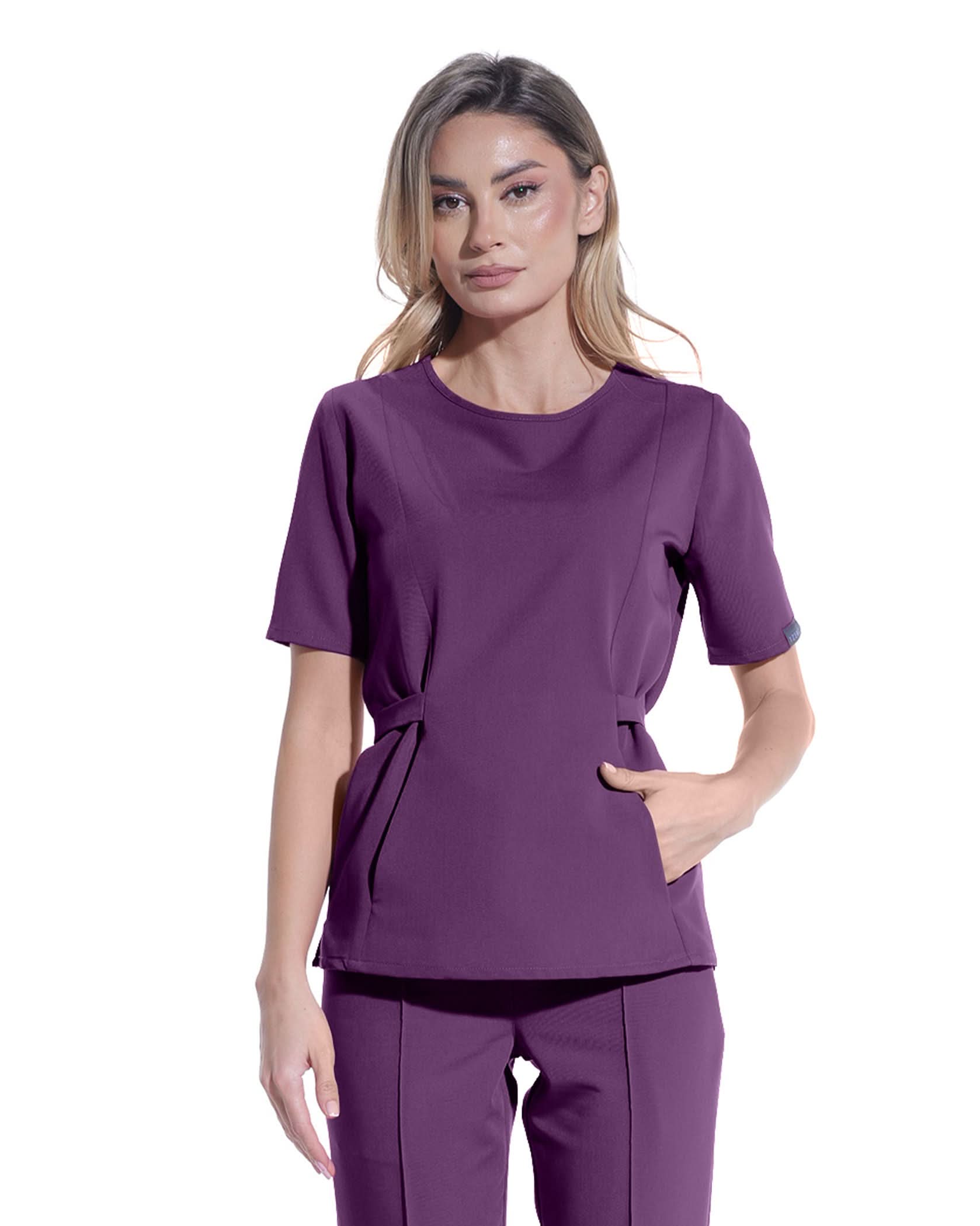Costum medical CONTOUR Plum - Detalii close up