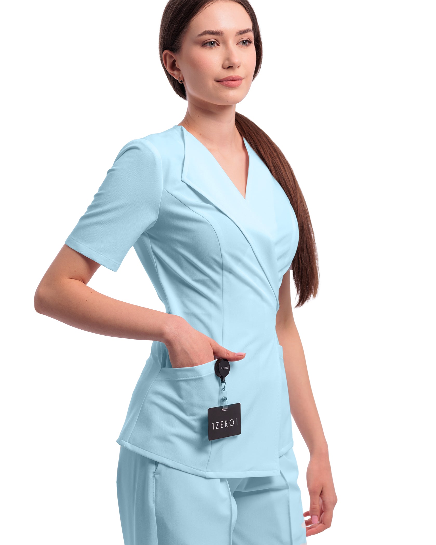 Costum medical STUDIO Blue - Detalii close up