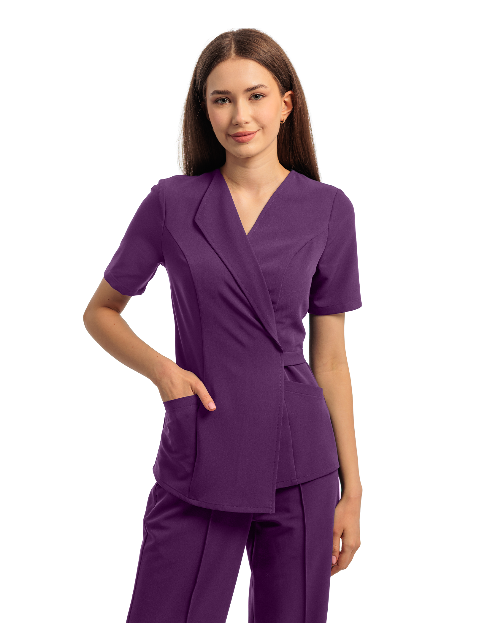 Costum medical STUDIO Plum - Detalii close up