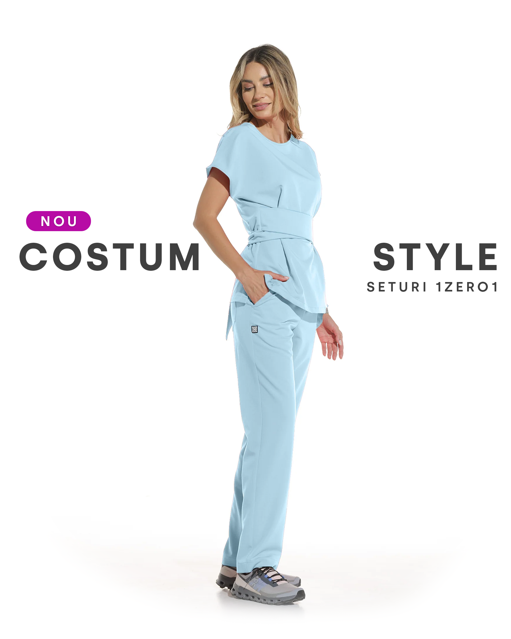 Costum medical STYLE Blue - Vedere frontala