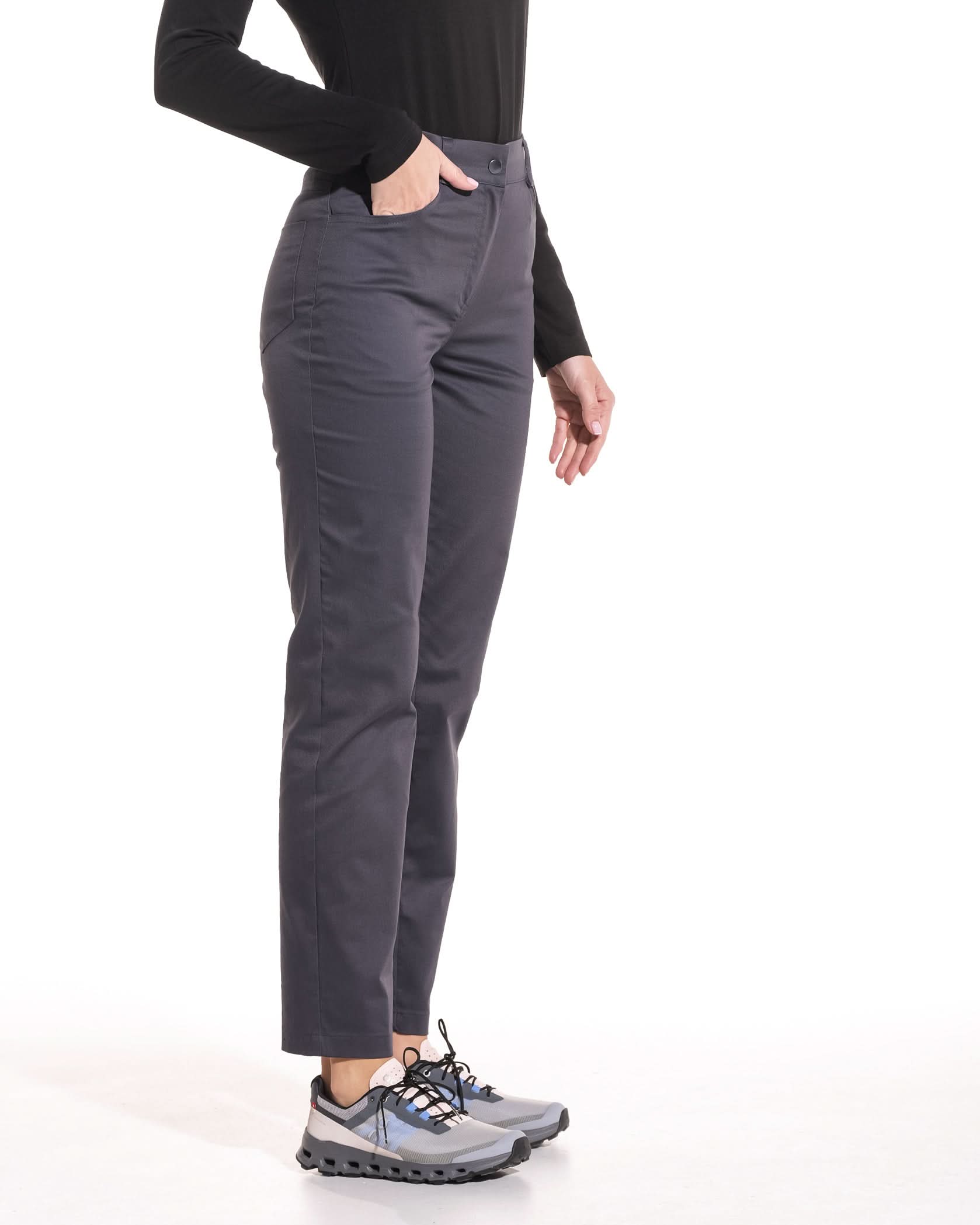 Pantaloni medicali JEANS gri dama - 1zero1.ro