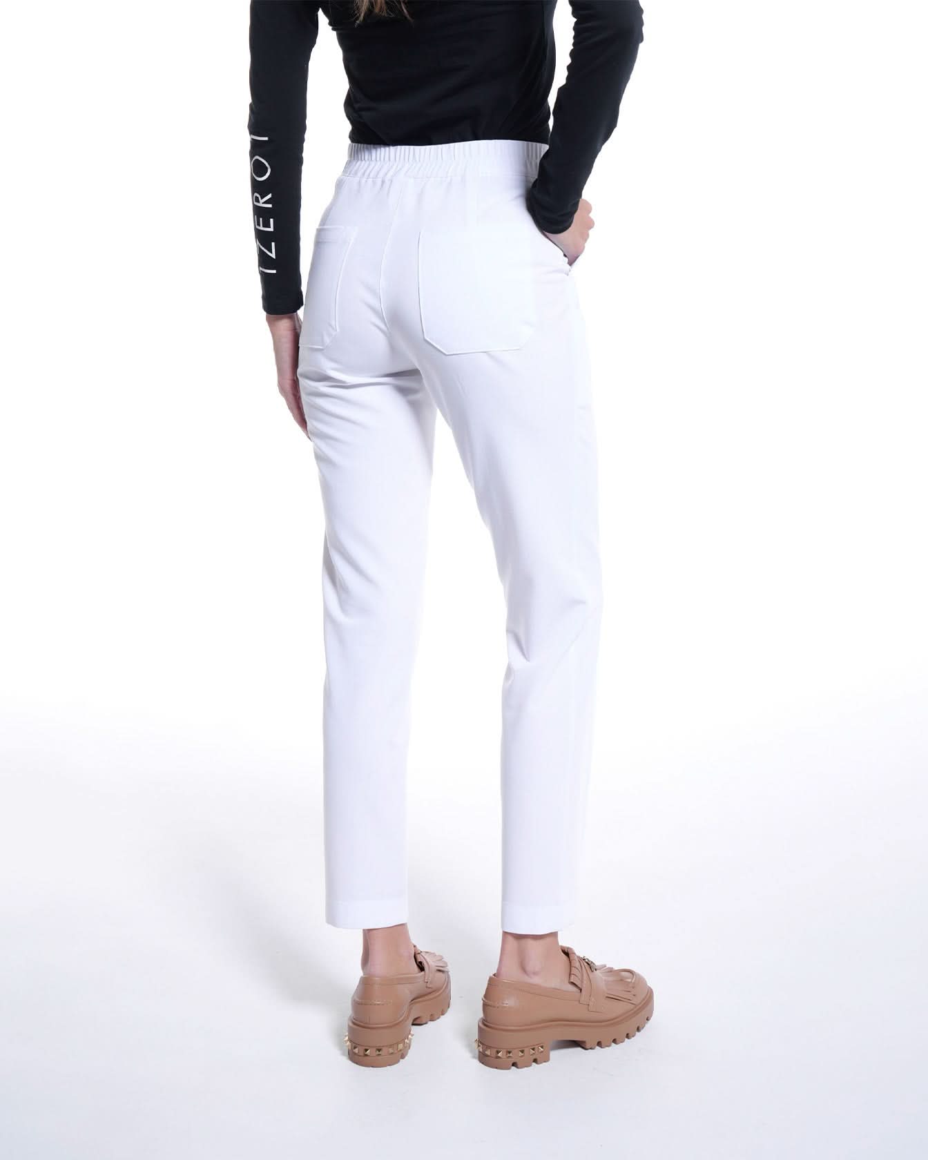 Pantaloni NOVUM alb - 1zero1.ro